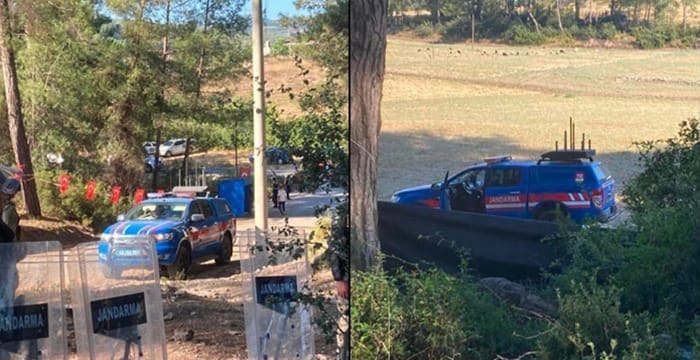 Akbelen’de ağaç kıyımı havadan görüntülendi