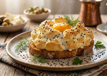 Sıfır yağ, bol protein: Tavada çörek otlu ve lor peynirli bulut yumurta tarifi