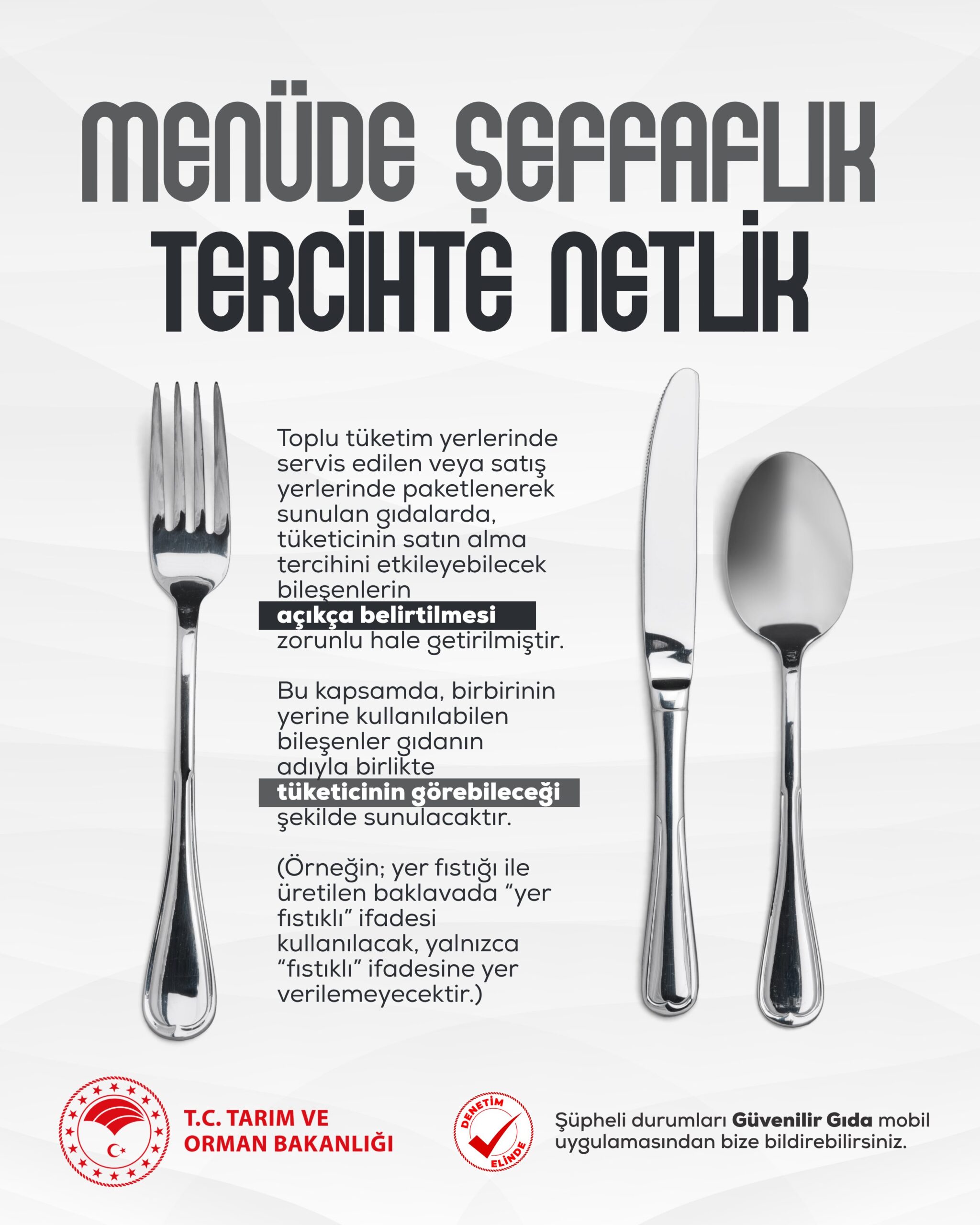 Gida etiketlerinde ve menulerde seffaflik donemi