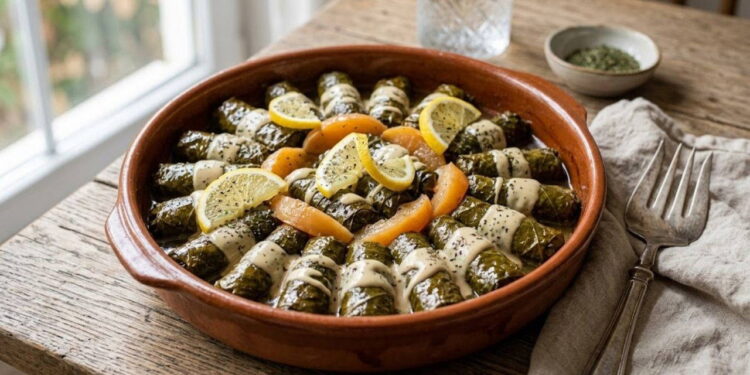 ayvali tahinli yaprak sarmasi tarifi
