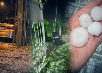 Hatay’da ceviz büyüklüğündeki dolu çevreyi beyaza bürüdü
