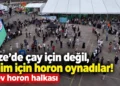 Rize’de çay için değil, iklim için horon oynadılar! Dev horon halkası